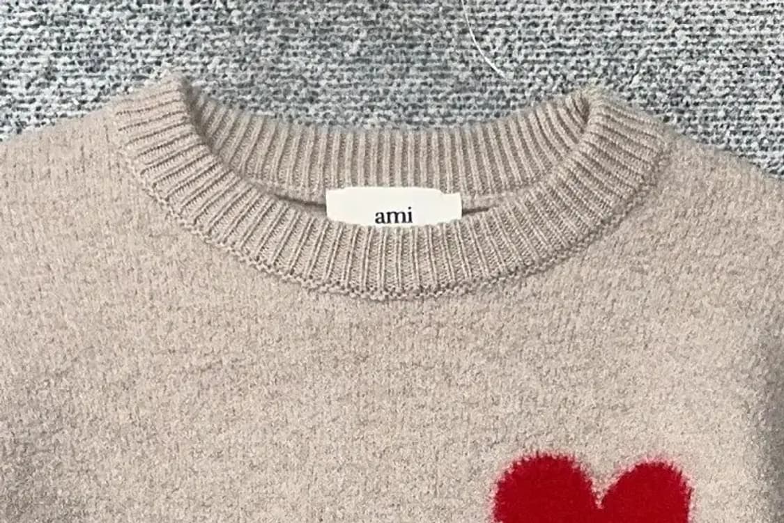 아미 베이지 빅하트 니트 S 상품이미지5