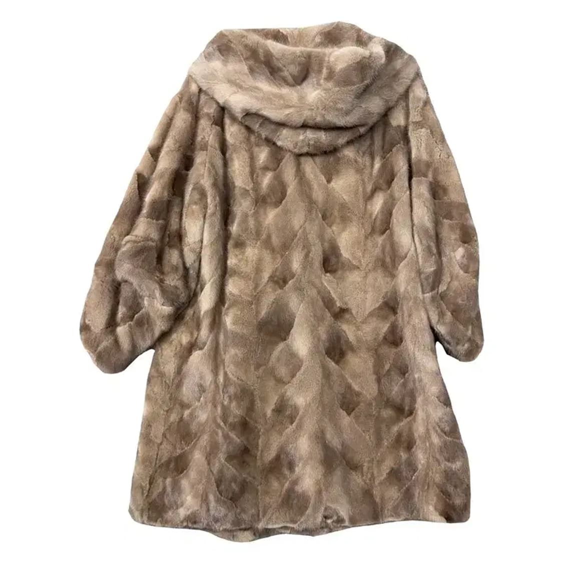 모조에스핀 베이지 램스킨 양가죽 100% 밍크 코트 85-91-164 상품이미지2