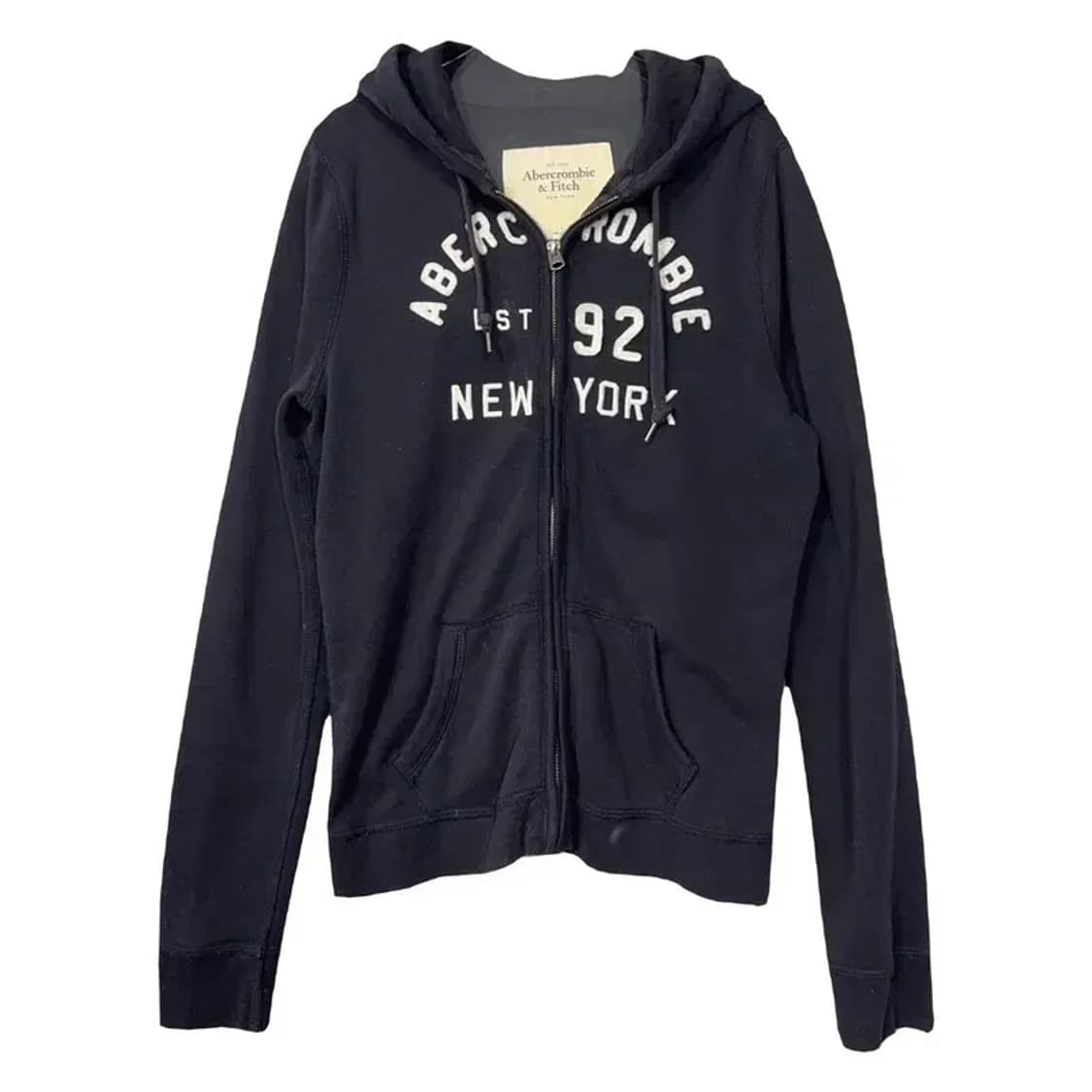 아베크롬비 Y2K 자수 로고 네이비 후드 집업 L 상품이미지1