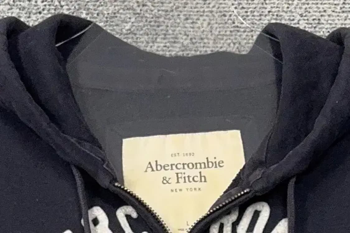 아베크롬비 Y2K 자수 로고 네이비 후드 집업 L 상품이미지5