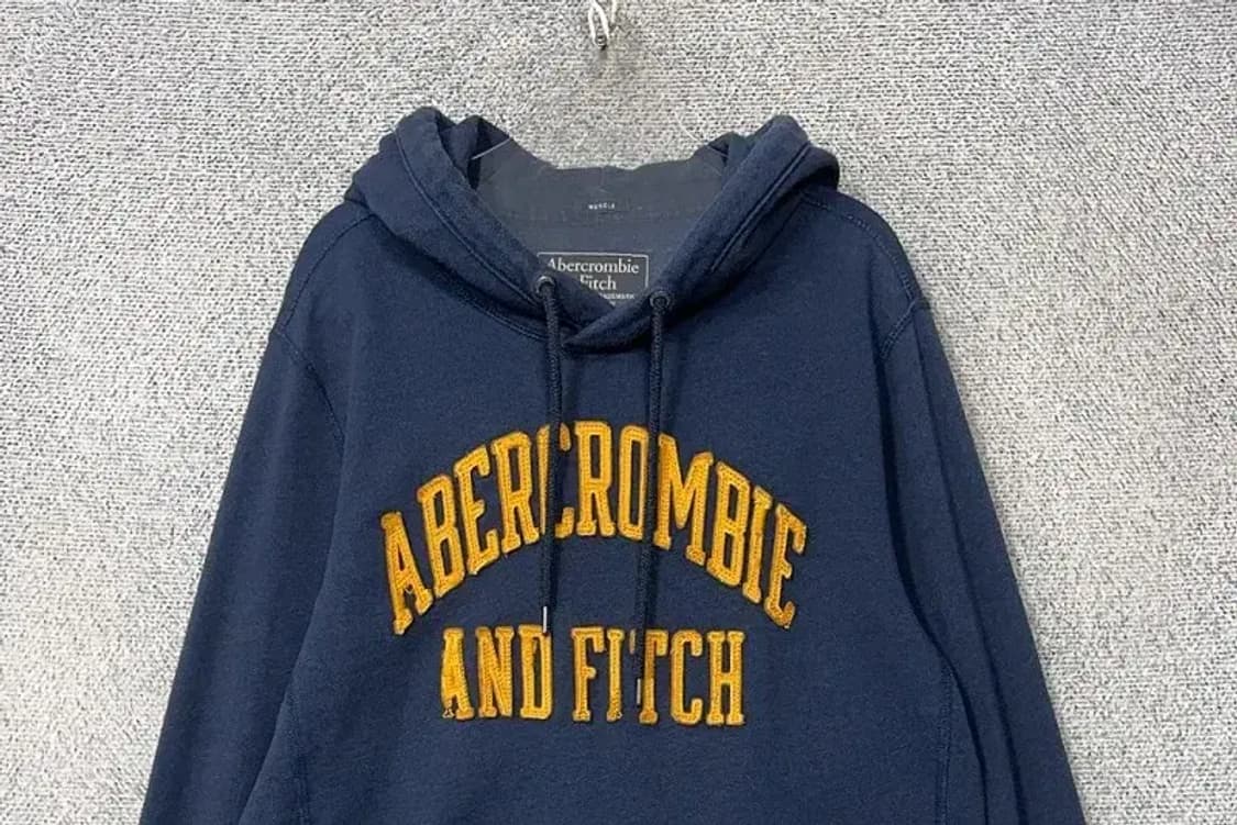 아베크롬비 빈티지 자수 Y2K 로고 후드티 M 상품이미지3