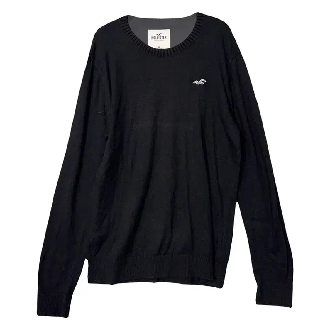 홀리스터 블랙 로고 코튼 니트 M 상품이미지1