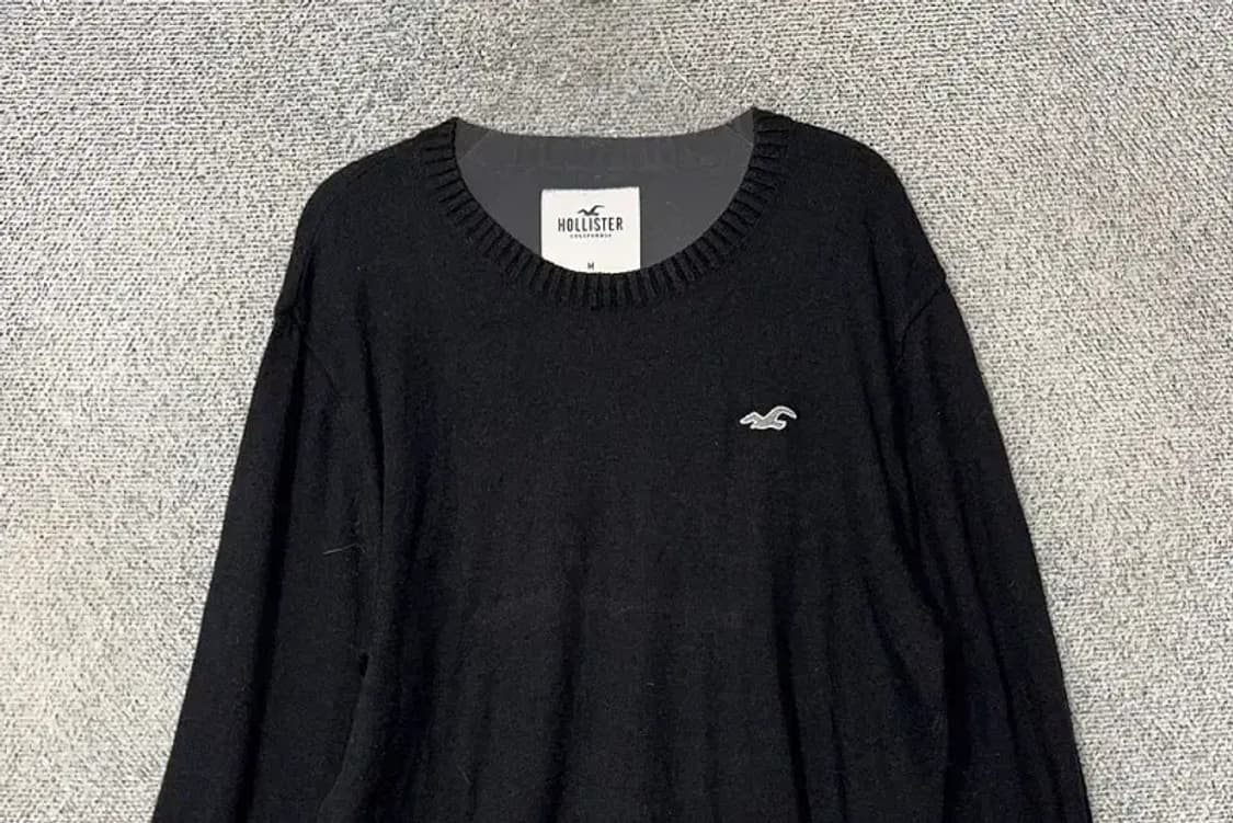 홀리스터 블랙 로고 코튼 니트 M 상품이미지3