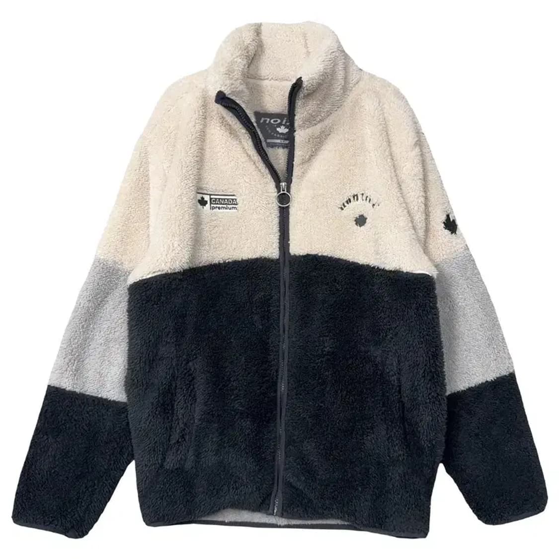 노이즈 베이지 투톤 뽀글이 후리스 S/P 상품이미지1