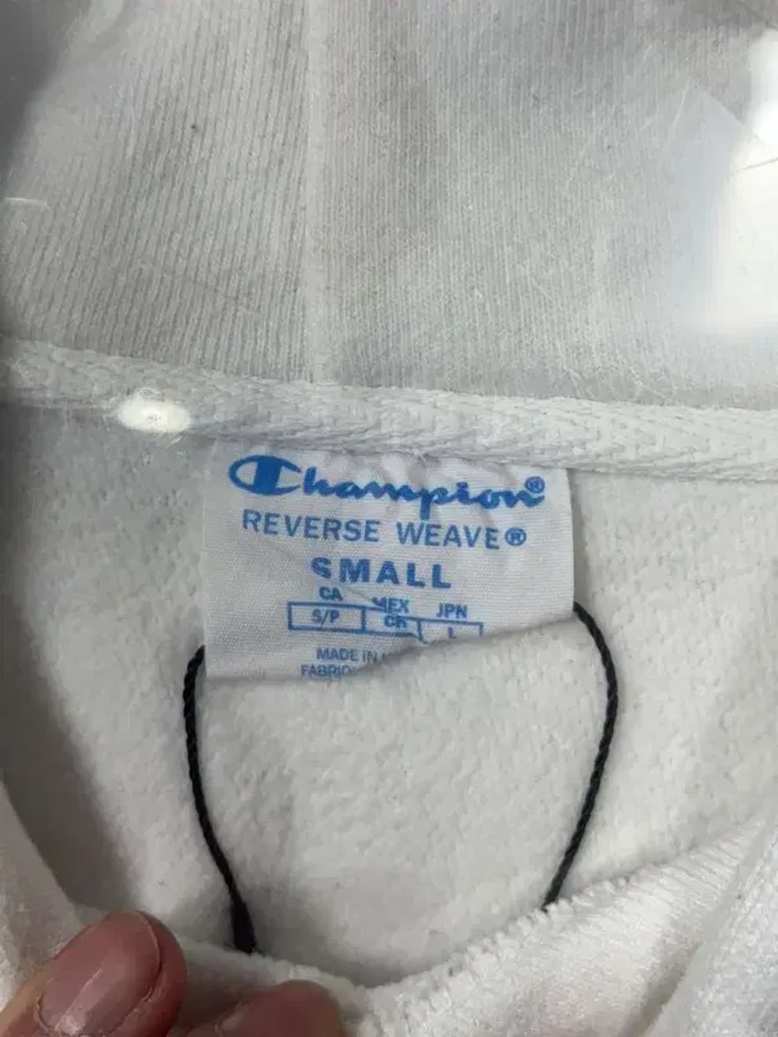 챔피온 화이트 리버스 위브 스웻셔츠 SMALL 상품이미지9