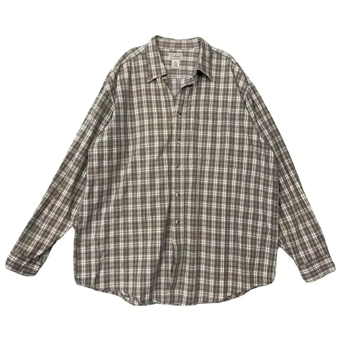 엘엘빈 체크 베이지 셔츠 XL 상품이미지1