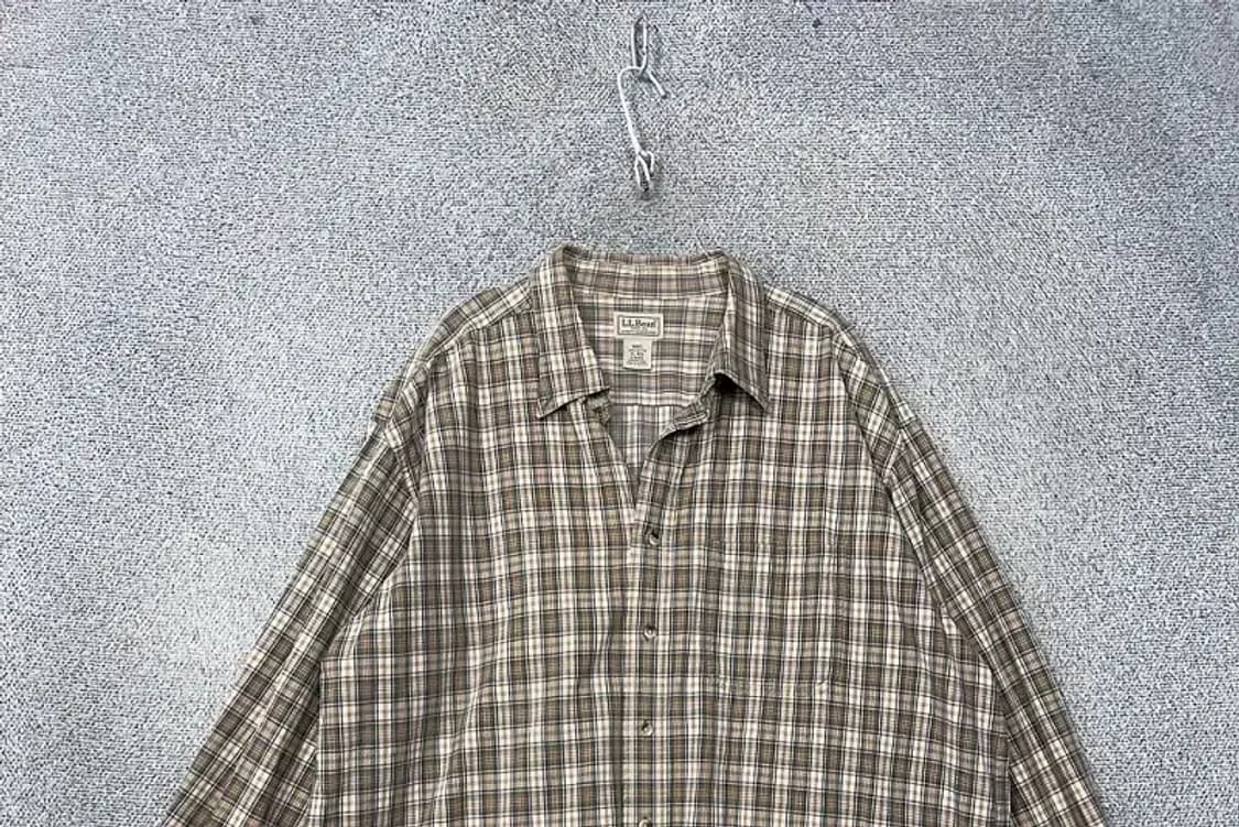 엘엘빈 체크 베이지 셔츠 XL 상품이미지3