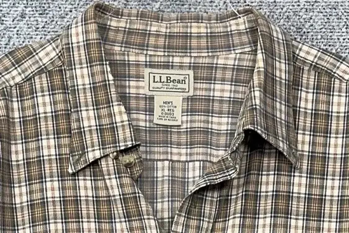엘엘빈 체크 베이지 셔츠 XL 상품이미지5