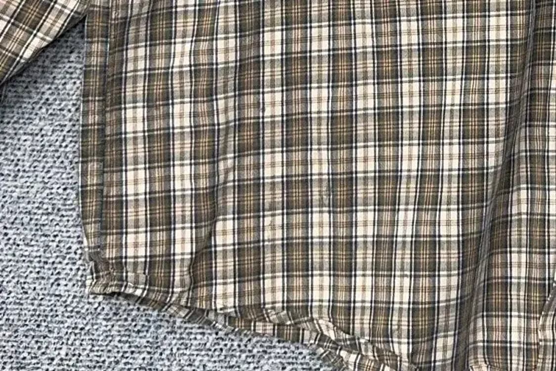 엘엘빈 체크 베이지 셔츠 XL 상품이미지6