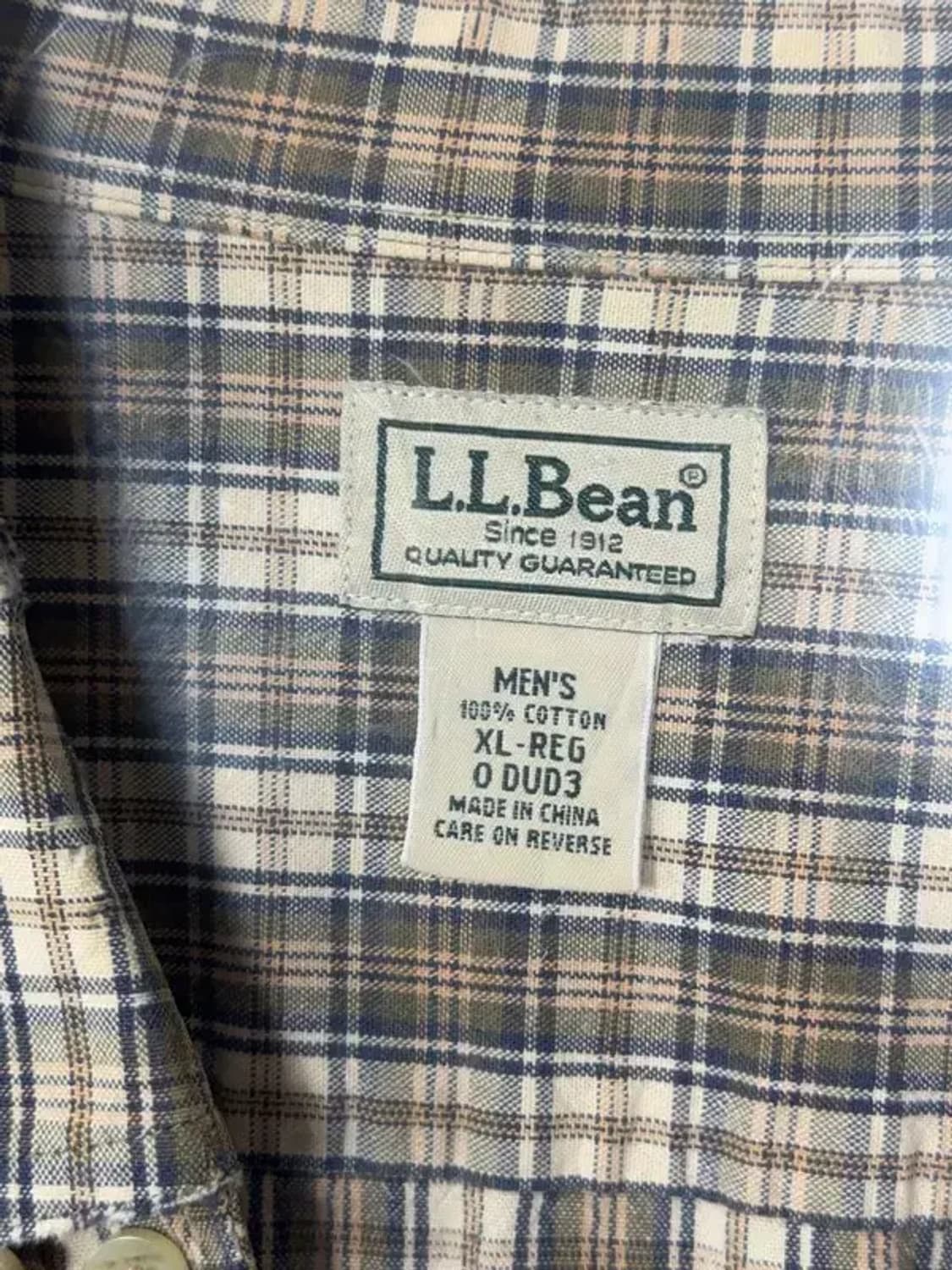 엘엘빈 체크 베이지 셔츠 XL 상품이미지7