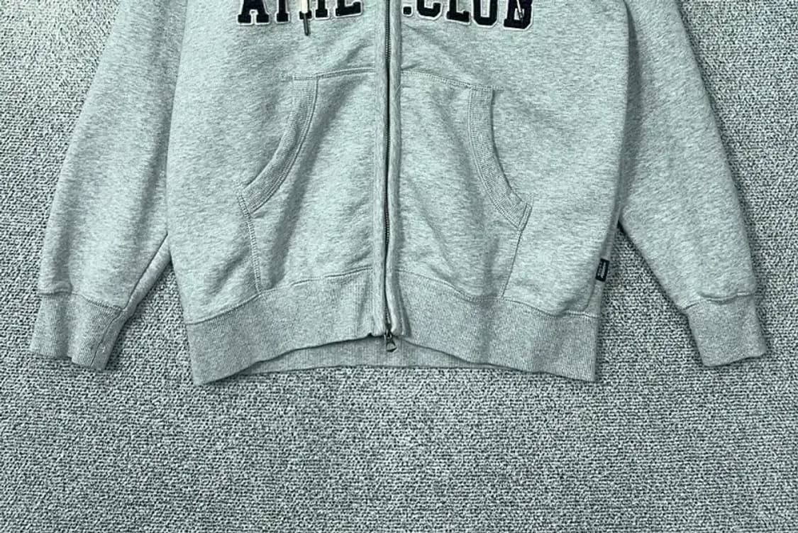 후아유 Y2K 자수 로고 오버핏 라이트 그레이 후드 집업 S 상품이미지4