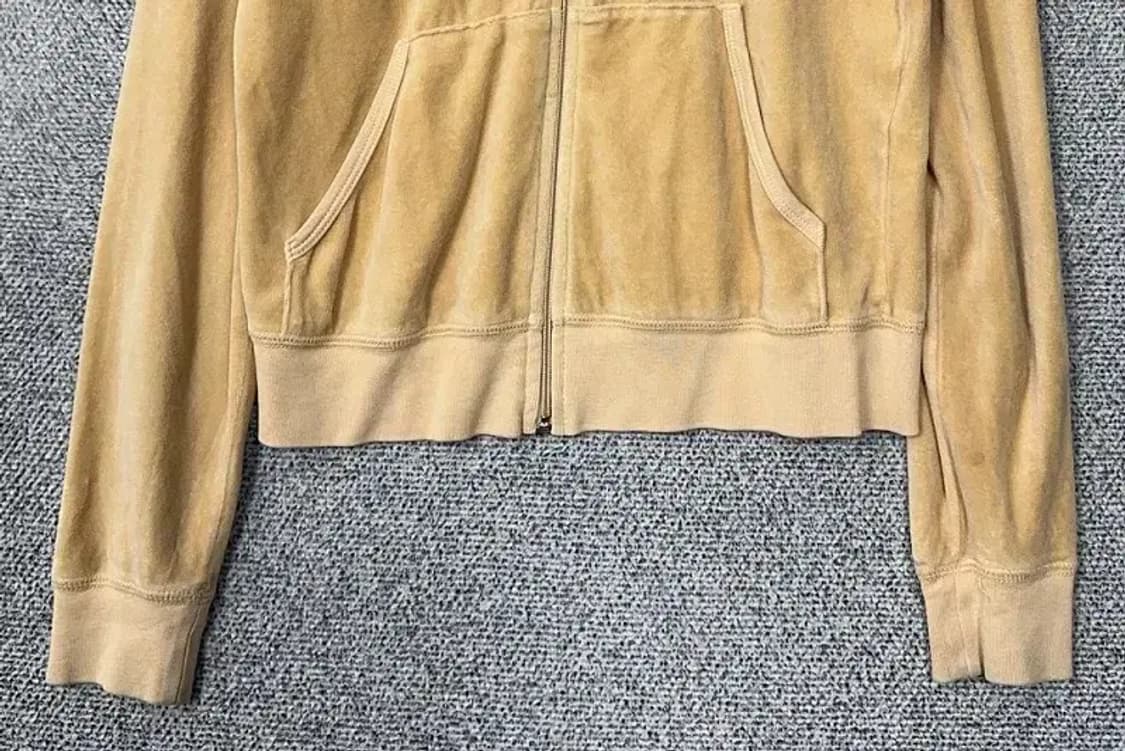 쥬시 꾸뛰르 베이지 벨벳 Y2K 후드 집업 L 상품이미지4