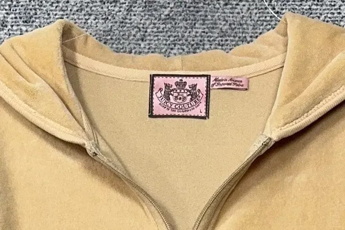 쥬시 꾸뛰르 베이지 벨벳 Y2K 후드 집업 L 상품이미지5