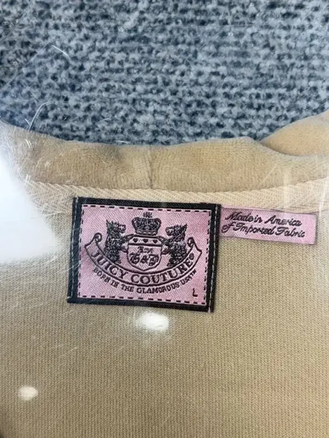 쥬시 꾸뛰르 베이지 벨벳 Y2K 후드 집업 L 상품이미지6