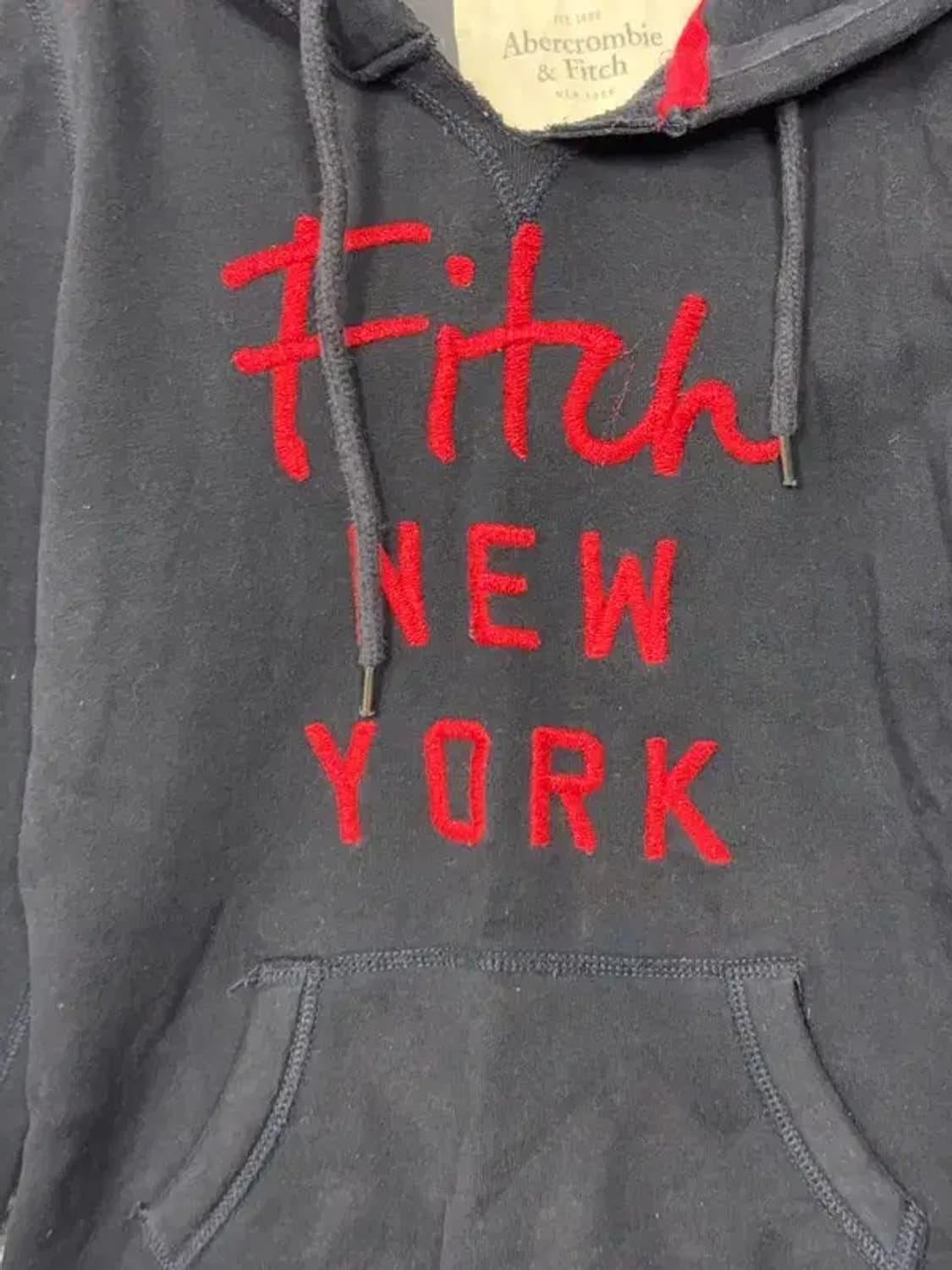 아베크롬비 자수 로고 Y2K 네이비 후드티 S 상품이미지6