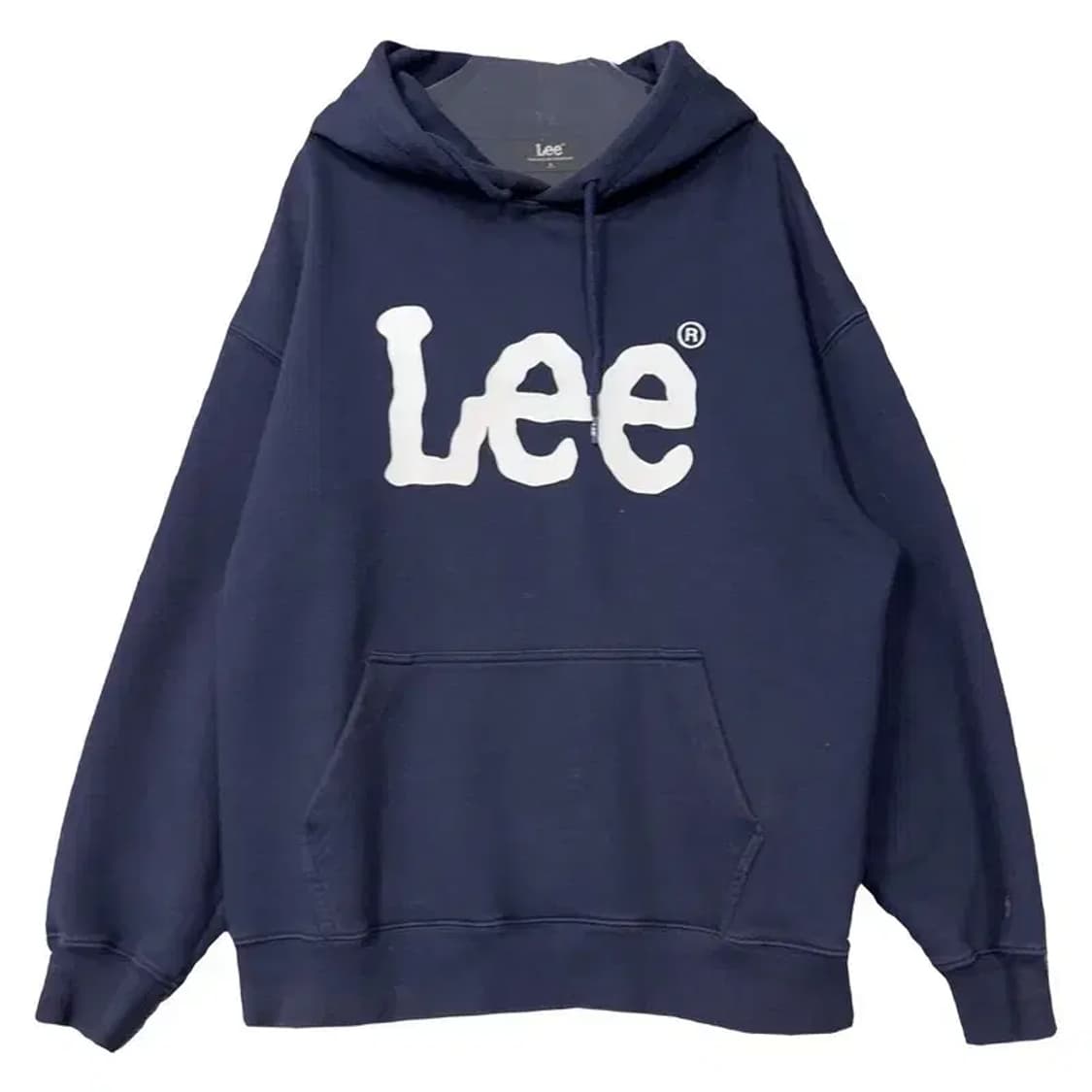 리 프린팅 네이비 후드티 S 상품이미지1