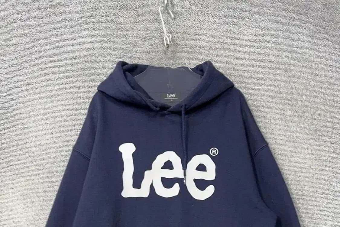 리 프린팅 네이비 후드티 S 상품이미지3