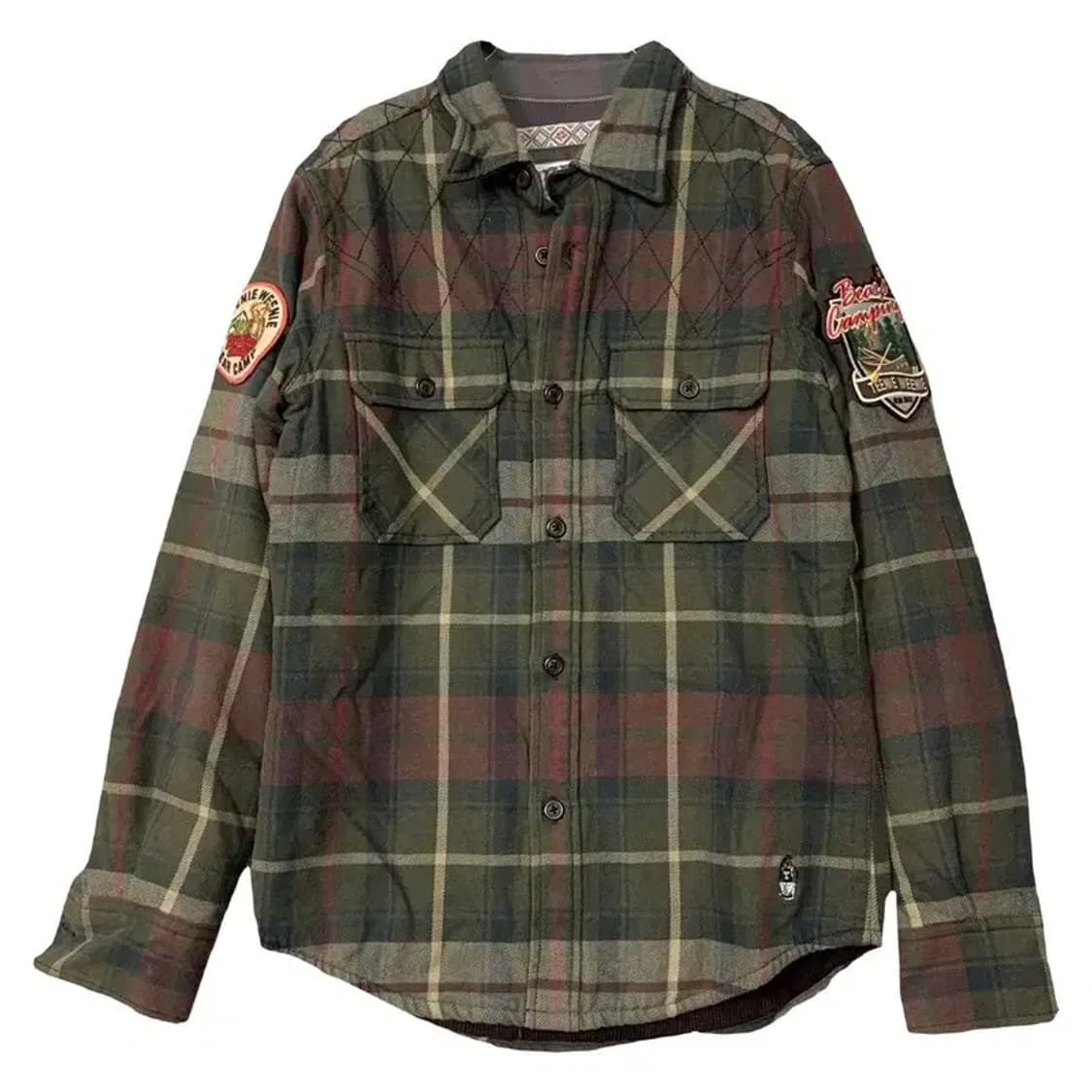 티니위니 체크 카키 베어 로고 점퍼 셔츠 L 상품이미지1