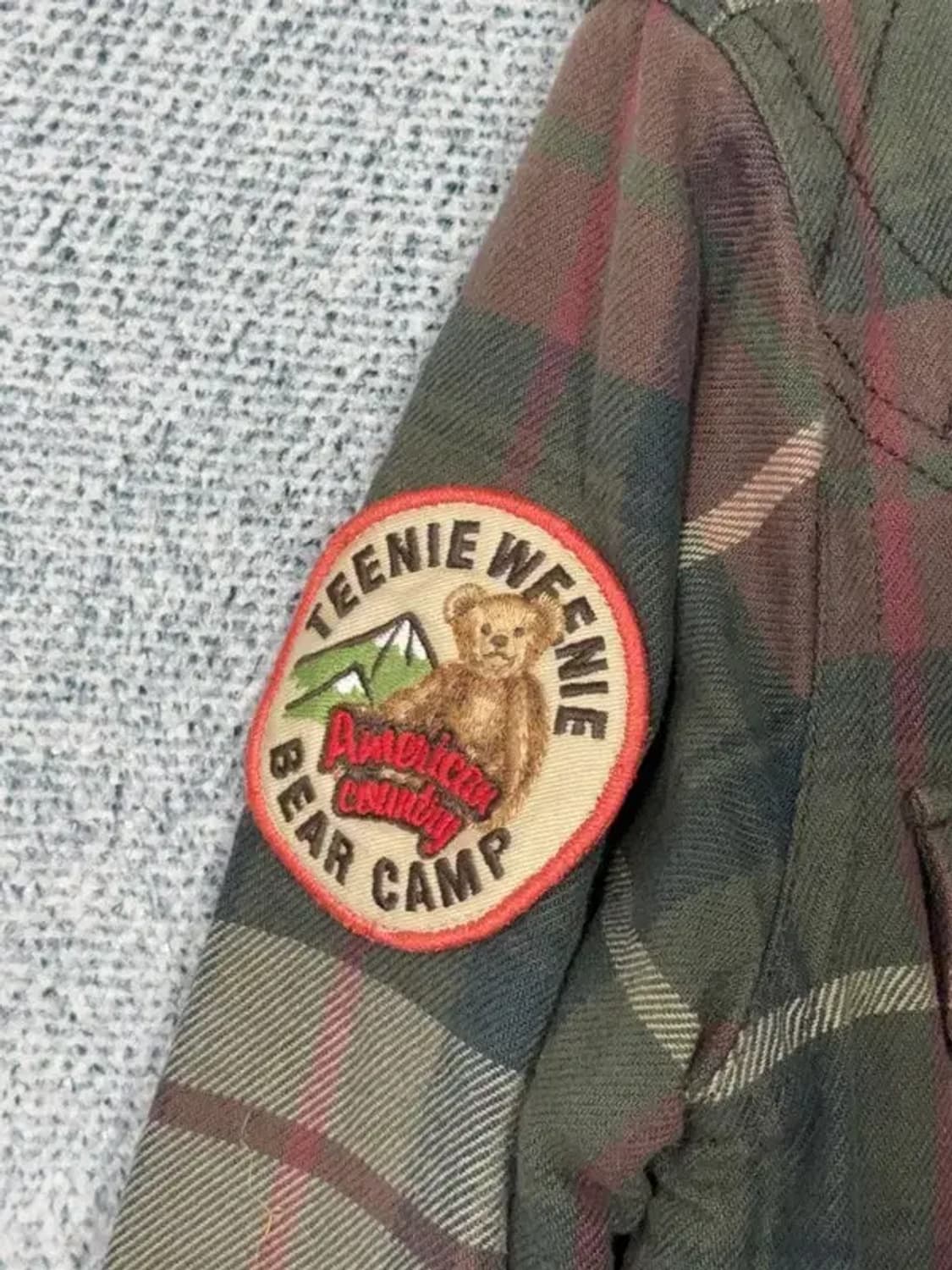 티니위니 체크 카키 베어 로고 점퍼 셔츠 L 상품이미지8