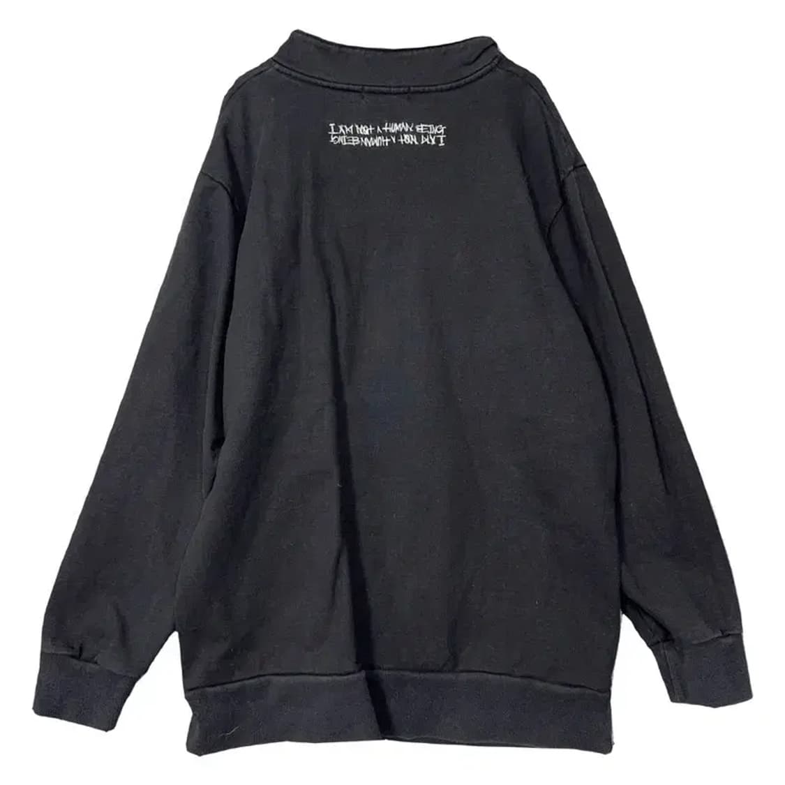 아임낫어휴먼비잉 프린팅 블랙 맨투맨 X-LARGE 상품이미지2