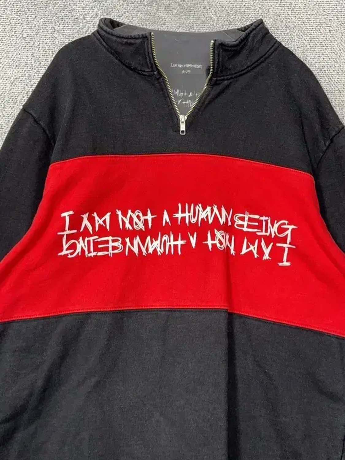 아임낫어휴먼비잉 프린팅 블랙 맨투맨 X-LARGE 상품이미지7