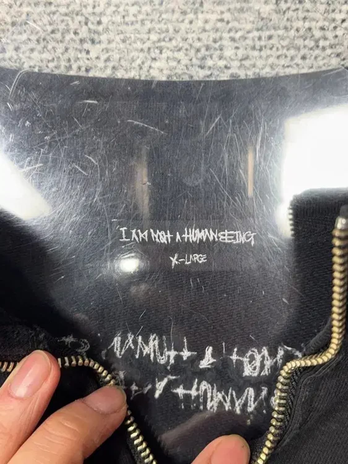 아임낫어휴먼비잉 프린팅 블랙 맨투맨 X-LARGE 상품이미지9