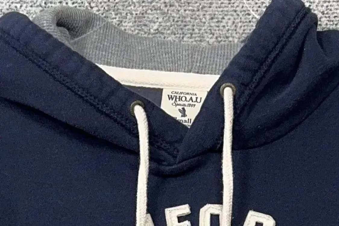 후아유 빈티지 Y2K 네이비 후드티 Small 상품이미지5