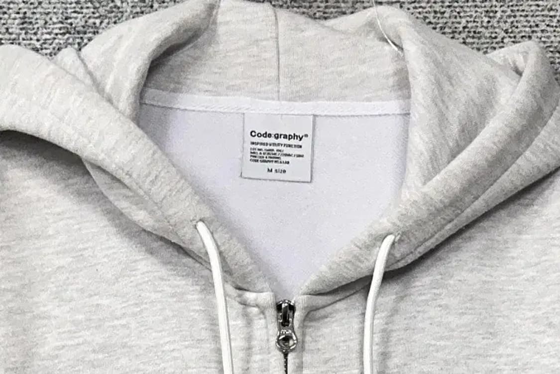 코드그라피 스펠 로고 라이트 그레이 후드 집업 M 상품이미지5