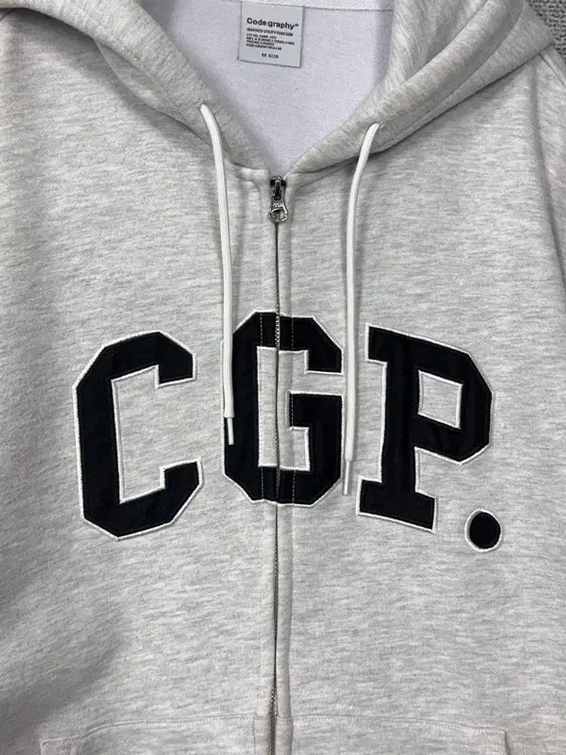 코드그라피 스펠 로고 라이트 그레이 후드 집업 M 상품이미지6