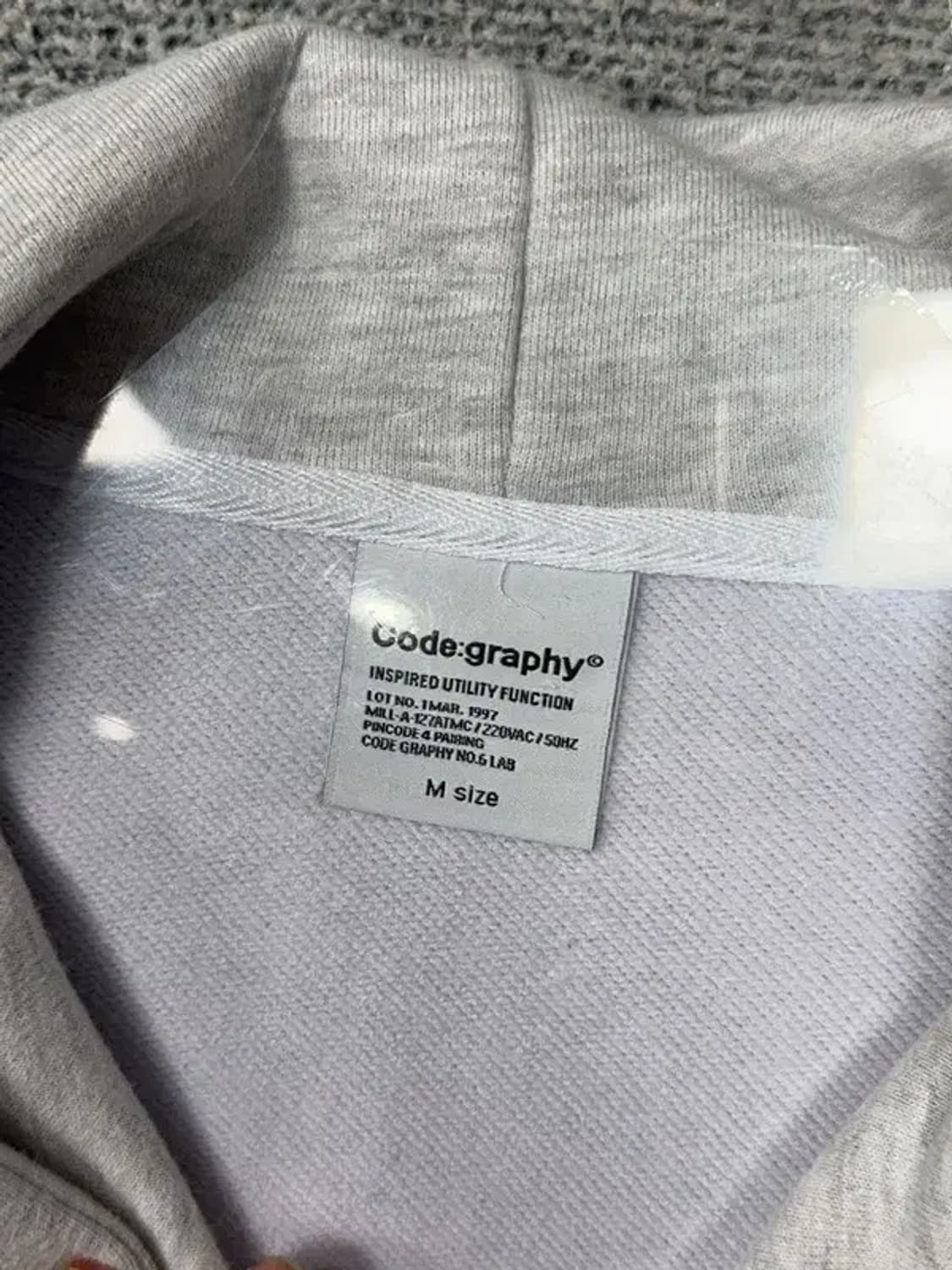 코드그라피 스펠 로고 라이트 그레이 후드 집업 M 상품이미지7