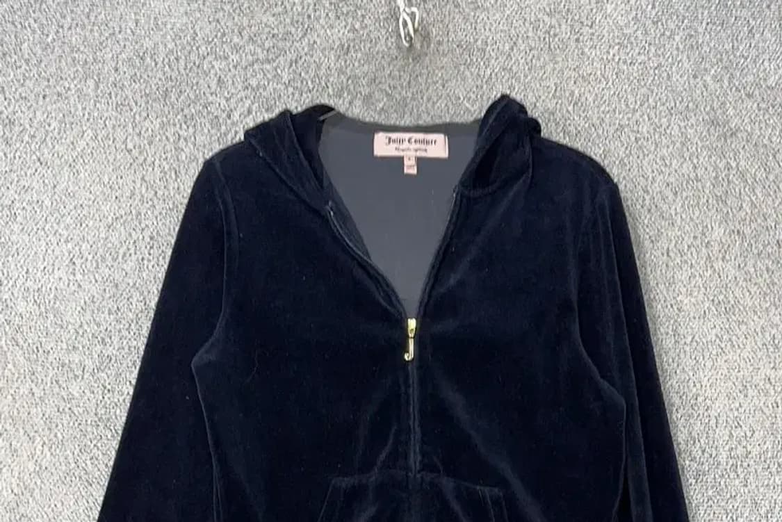 쥬시 꾸뛰르 벨벳 Y2K 네이비 후드 집업 S 상품이미지3
