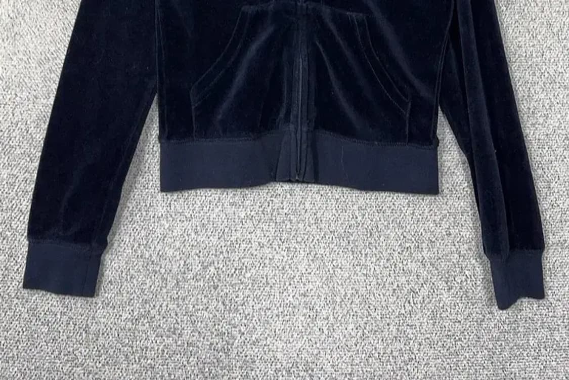 쥬시 꾸뛰르 벨벳 Y2K 네이비 후드 집업 S 상품이미지4