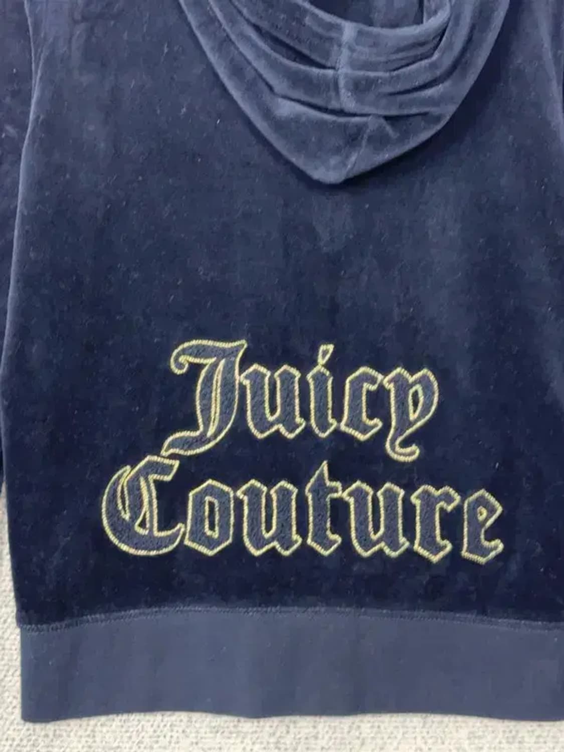 쥬시 꾸뛰르 벨벳 Y2K 네이비 후드 집업 S 상품이미지6