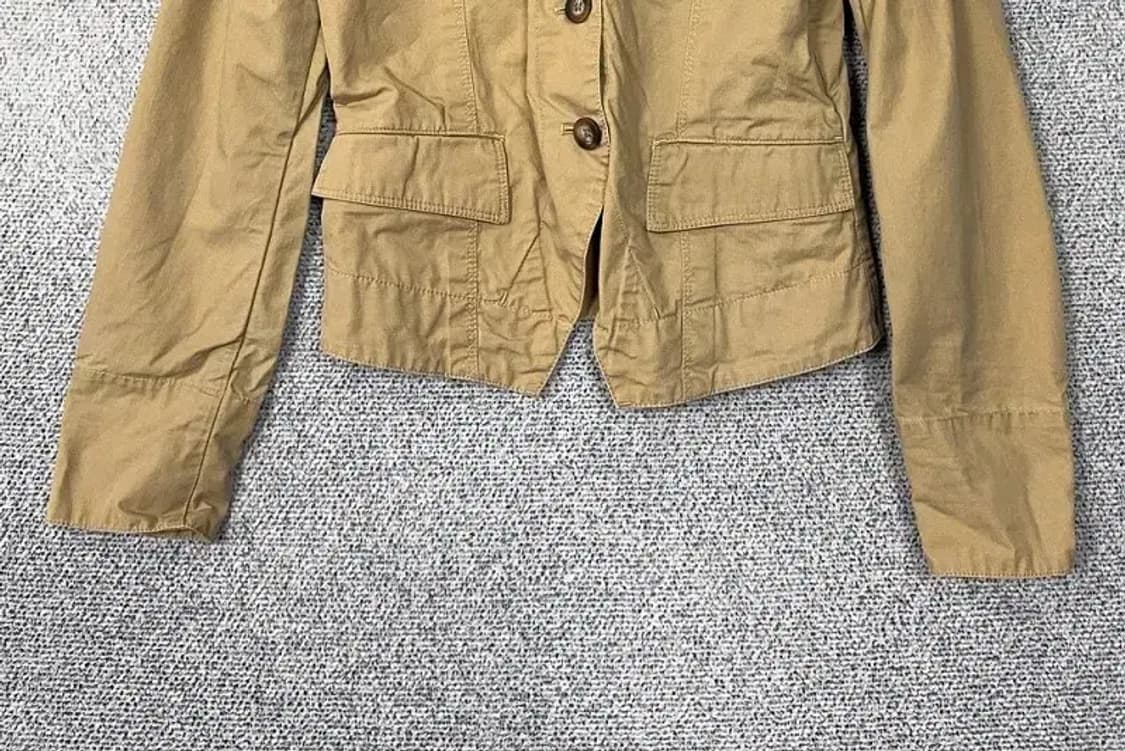 폴로 베이지 Y2K 빈티지 버튼 코튼 자켓 S 상품이미지4