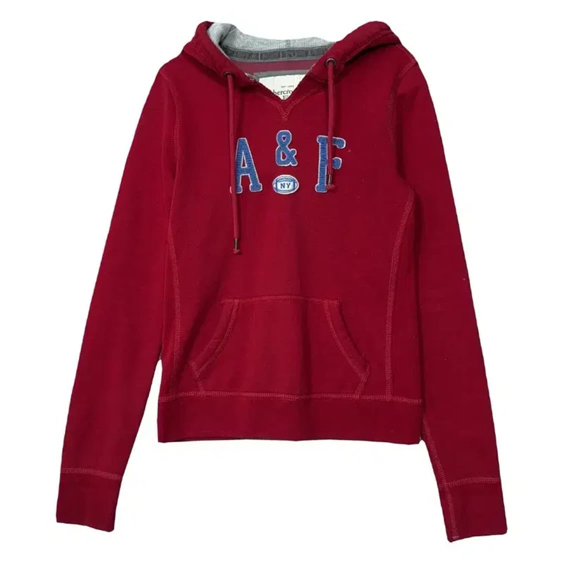 아베크롬비 자수 로고 Y2K 레드 후드티 S 상품이미지1