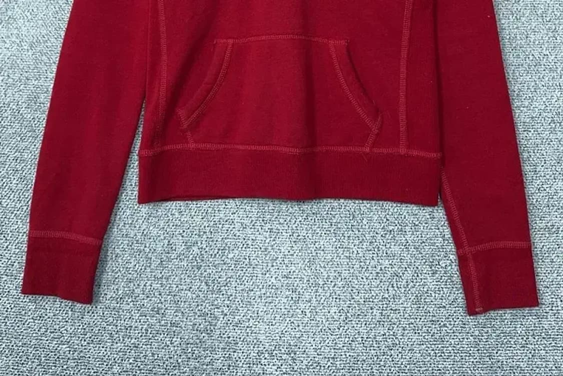 아베크롬비 자수 로고 Y2K 레드 후드티 S 상품이미지4