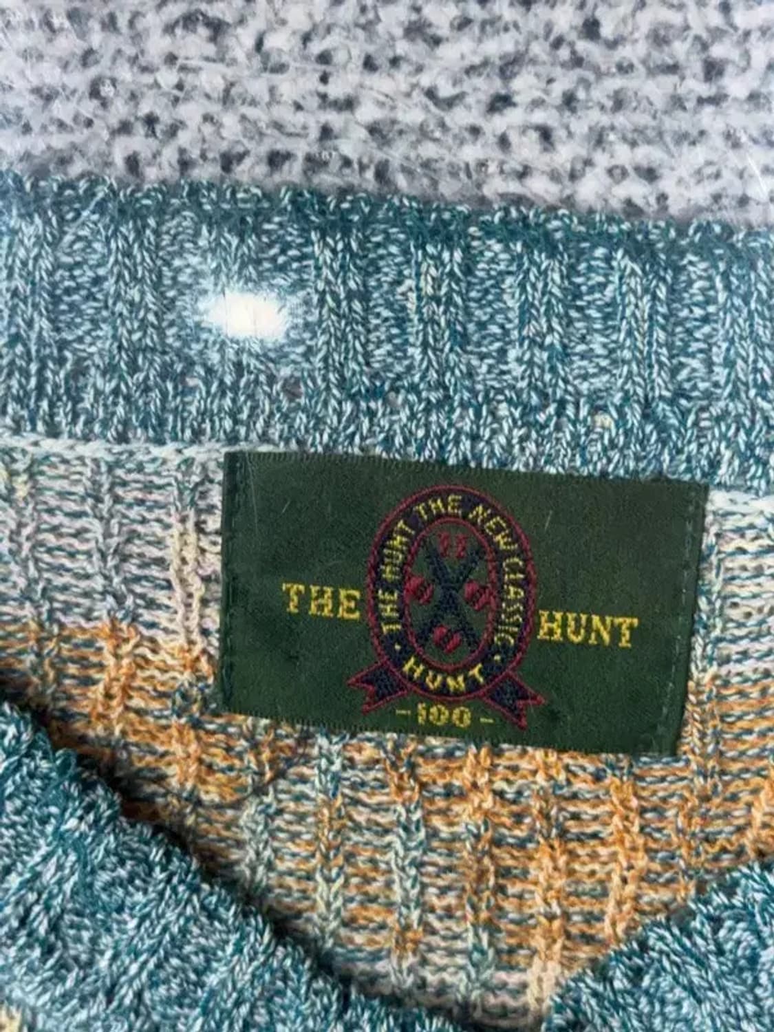 더 헌트 베이지 아가일 패턴 빈티지 니트 L 상품이미지7