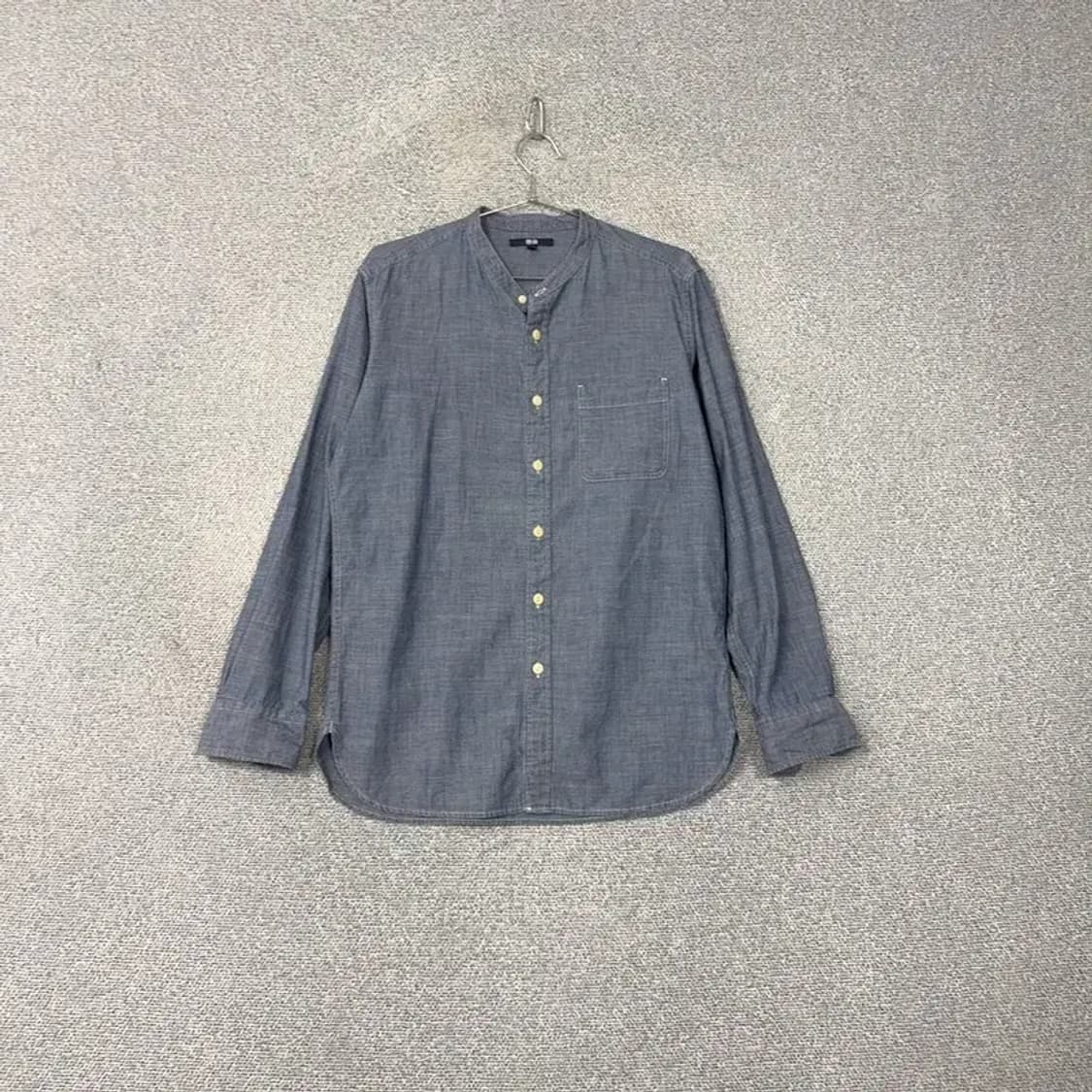 유니클로 데님컬러 차이나넥 셔츠 M 상품이미지1