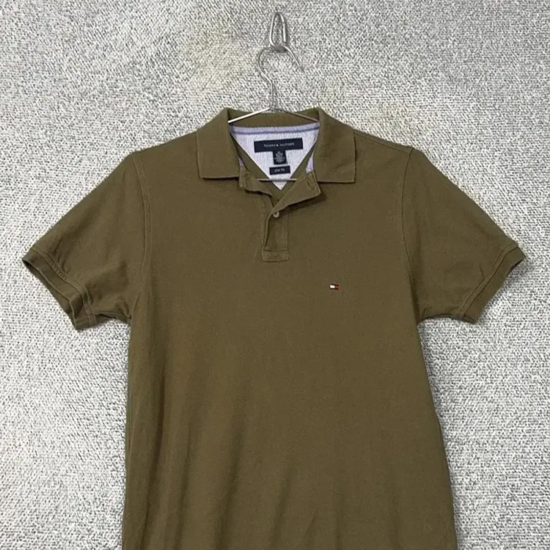 타미힐피거 카키 반팔 카라티 XS 상품이미지3