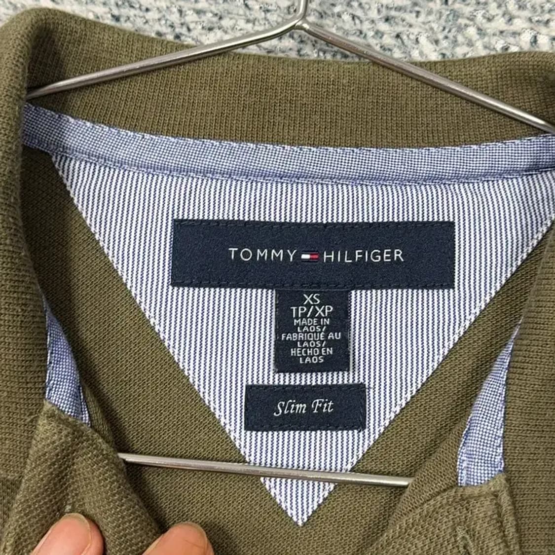 타미힐피거 카키 반팔 카라티 XS 상품이미지5