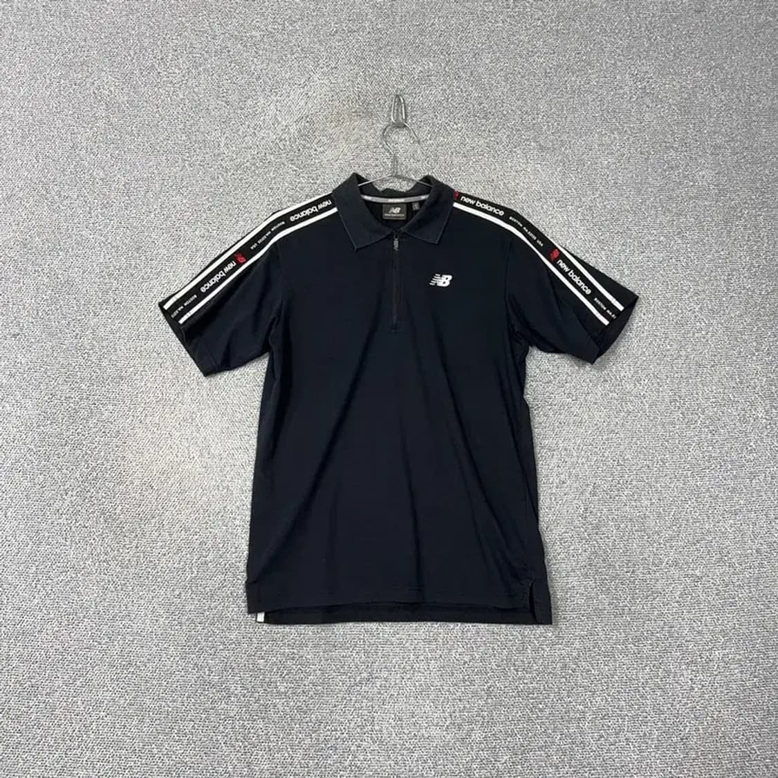 뉴발란스 로고 반집업 반팔 카라티 S 상품이미지1