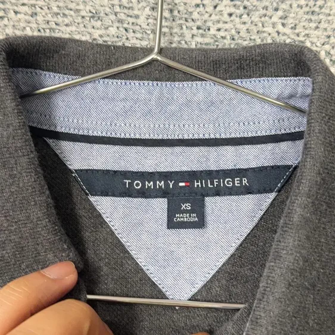 타미힐피거 그레이 반팔 카라티 XS 상품이미지5