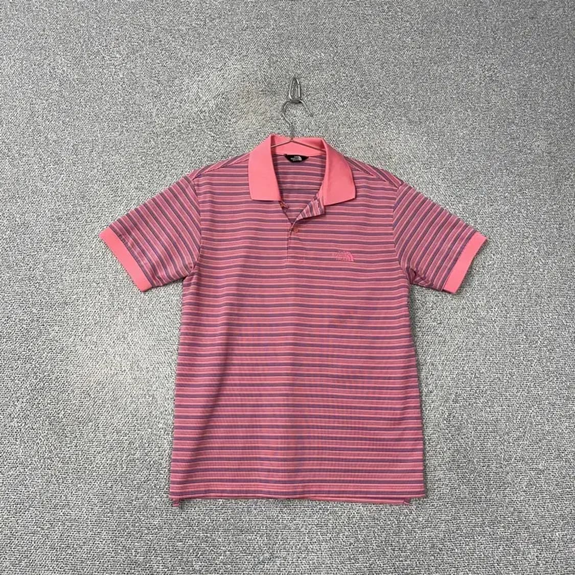 노스페이스 핑크 스트라이프 기능성 반팔 카라티 95 상품이미지1