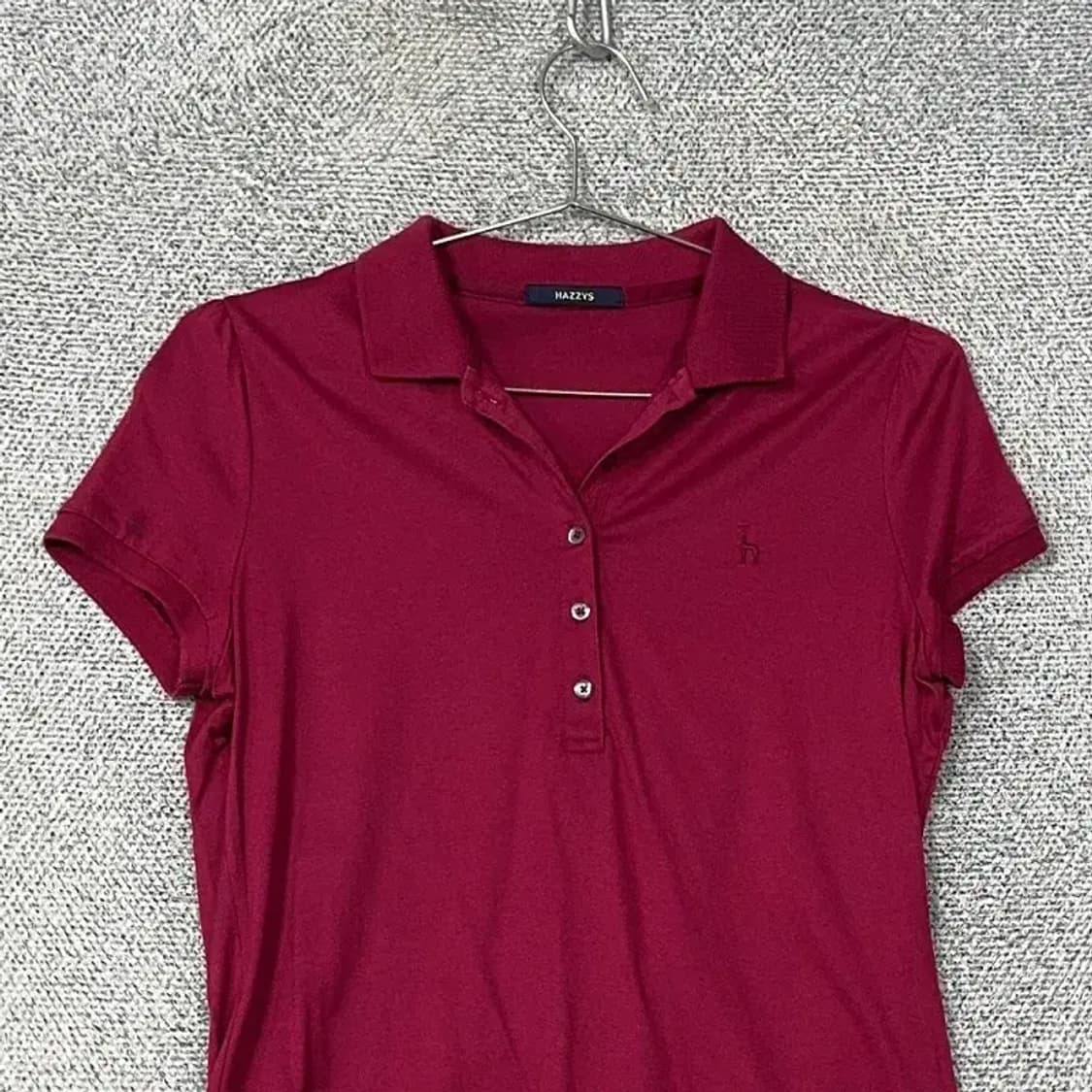 해지스 여성 버건디 반팔 카라티 90-165 상품이미지3