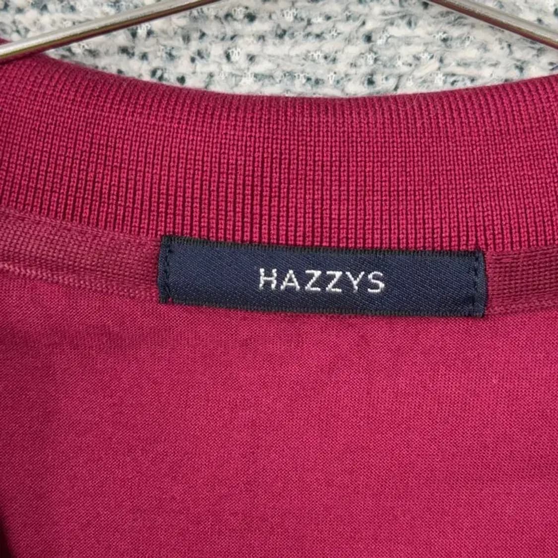 해지스 여성 버건디 반팔 카라티 90-165 상품이미지5