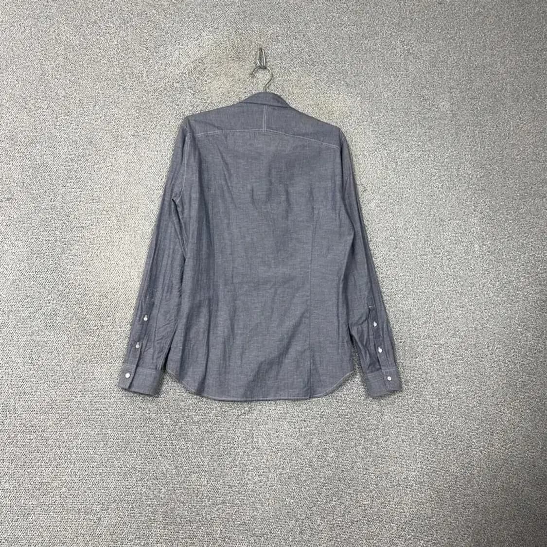 타임 남성 데님컬러 린넨 스티치 셔츠 100 상품이미지2