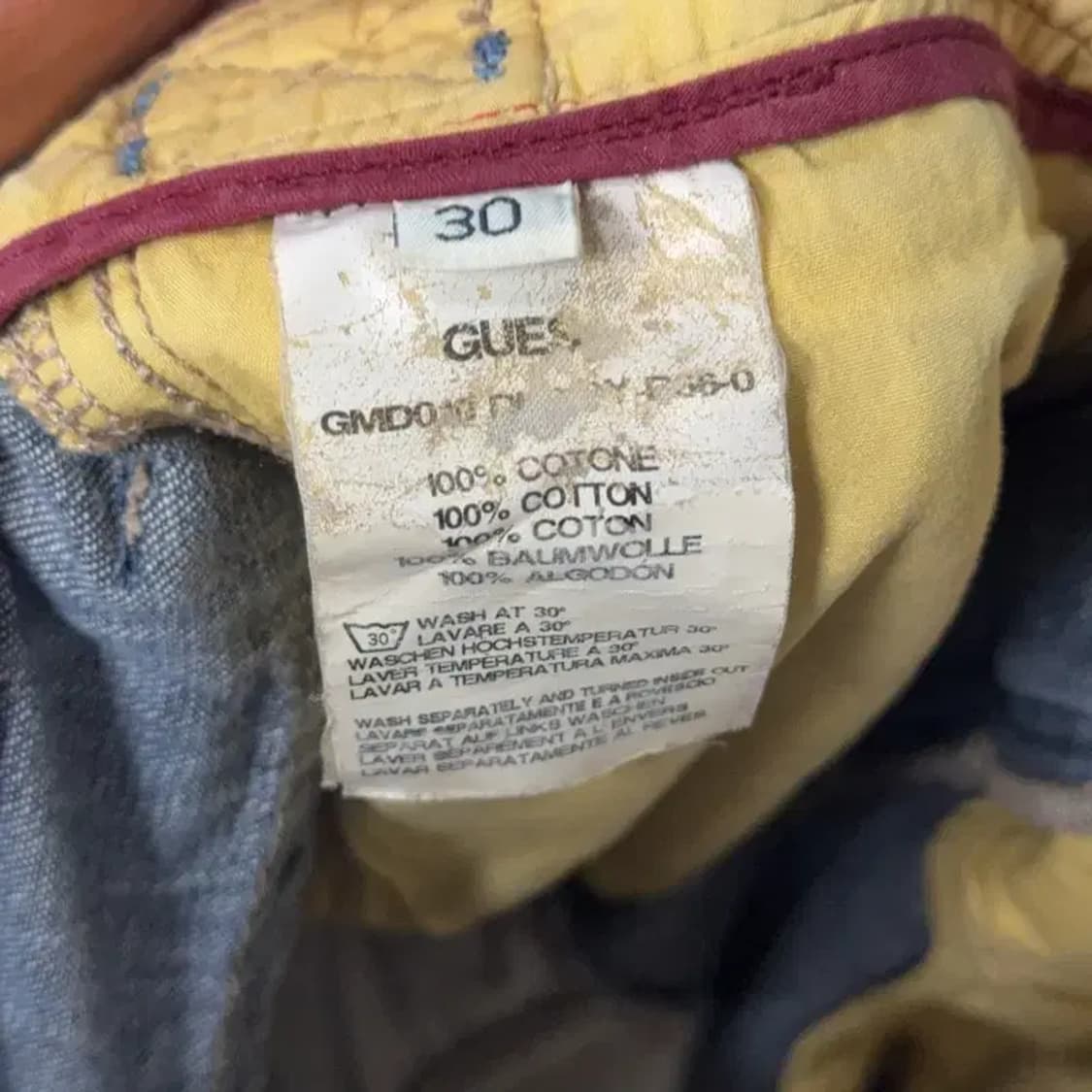 게스 빈티지 워싱 데님 반바지 30 상품이미지7