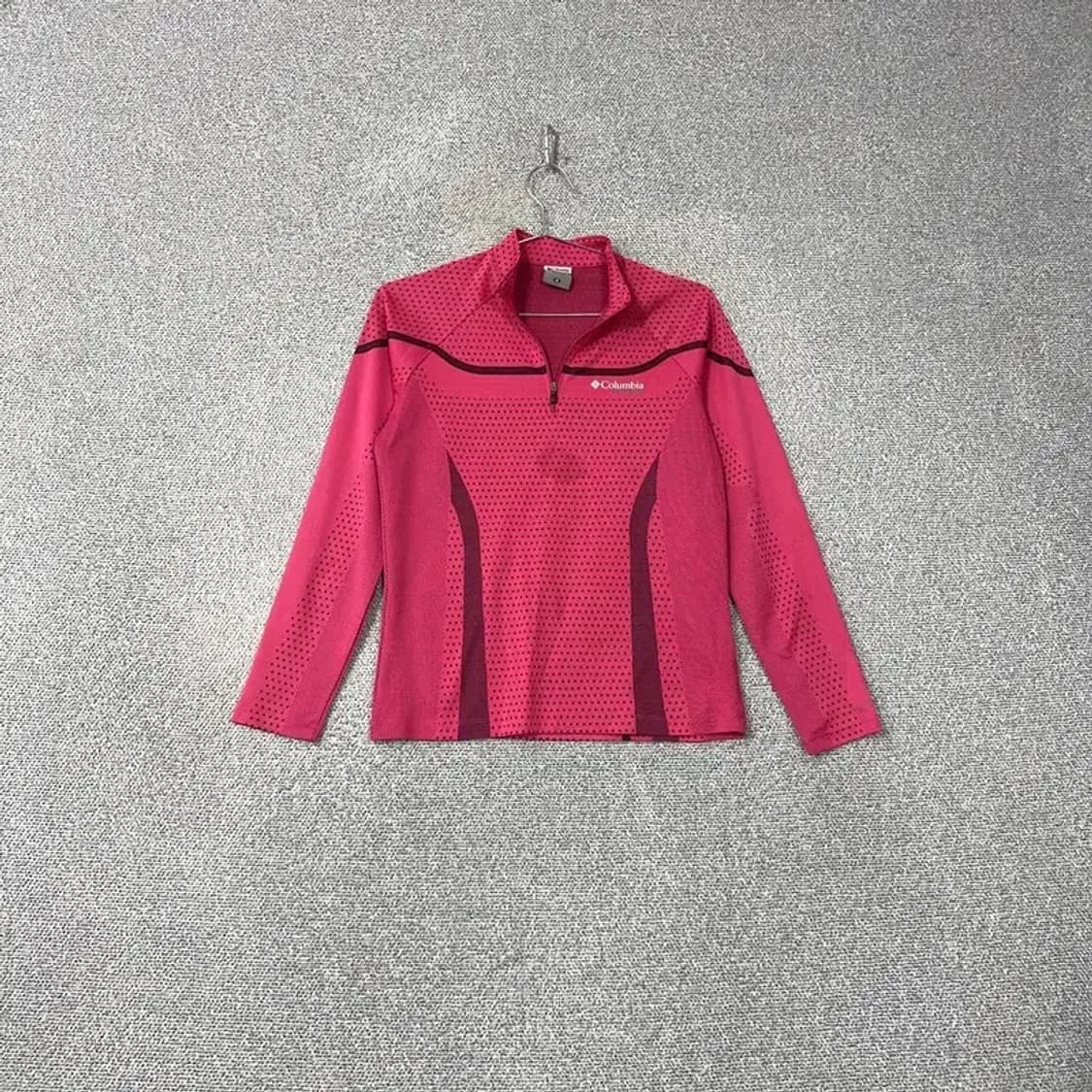 콜롬비아 핑크 기능성 반집업 긴팔티 M 상품이미지1