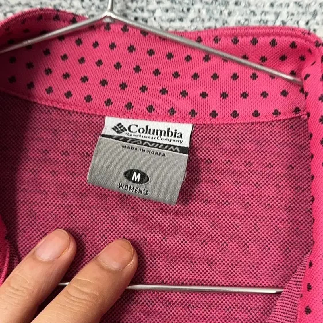 콜롬비아 핑크 기능성 반집업 긴팔티 M 상품이미지3