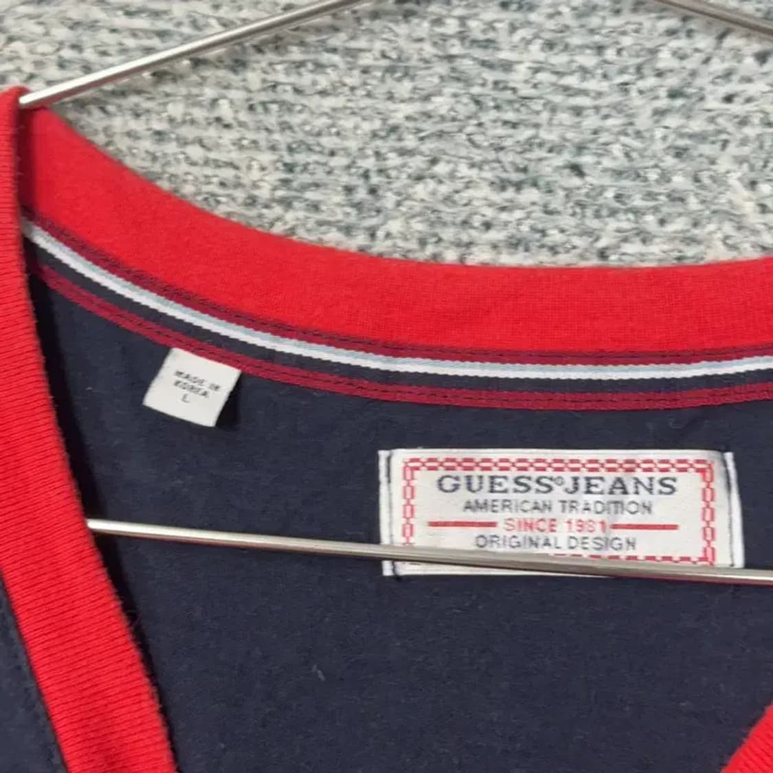 게스 진스 빈티지 로고 반팔티 L 상품이미지3